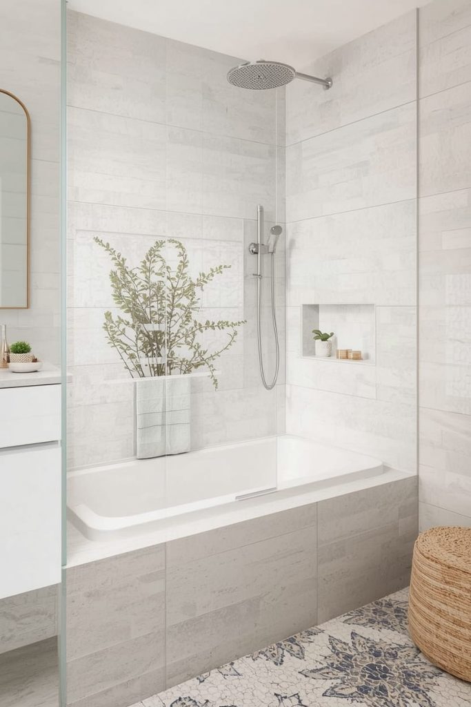 White and Grey Bathroom Tiles Combination (Modern Bathroom Tile Combinations)