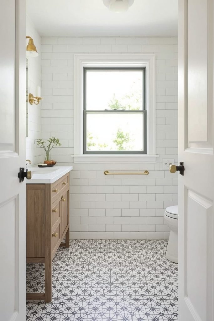 Wood Look Farmhouse Bathroom Tile