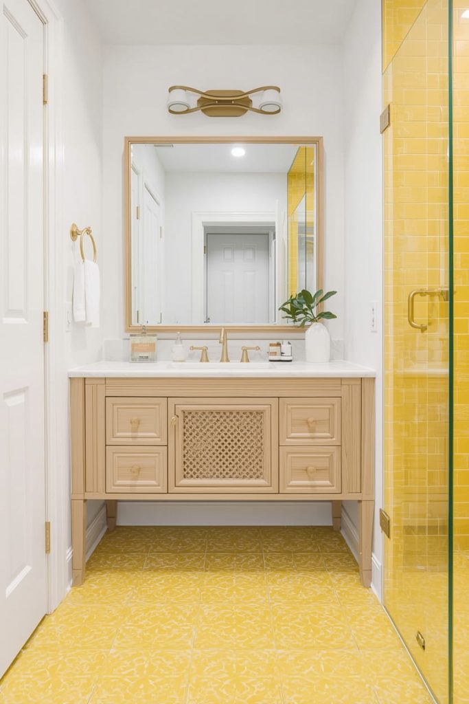  Yellow Tile Shower Ideas