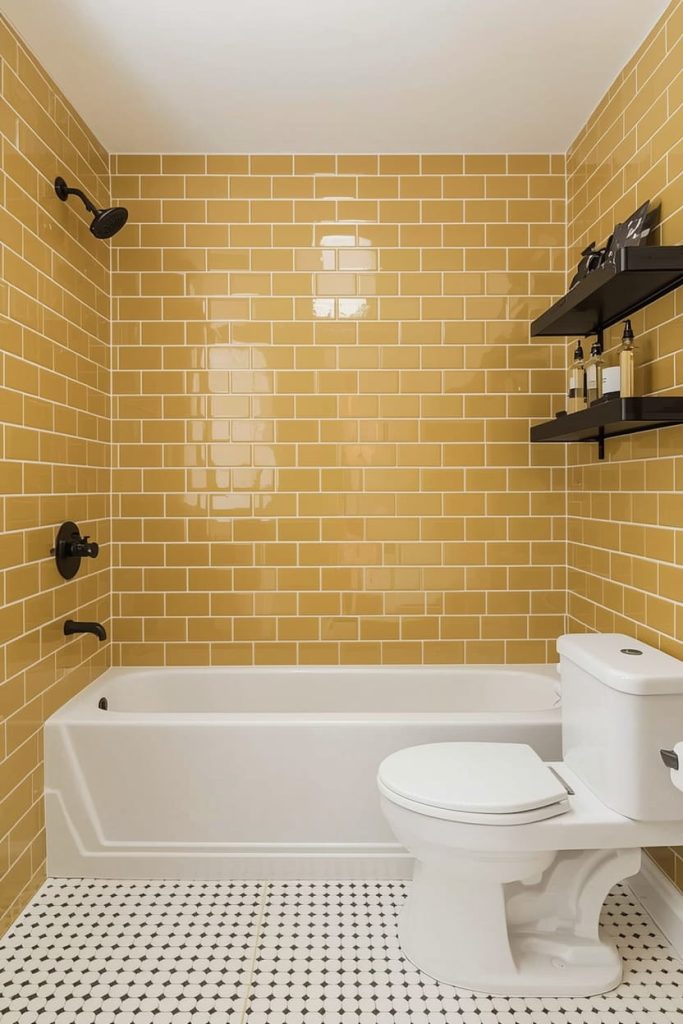  Yellow and Marble Bathroom Tiles