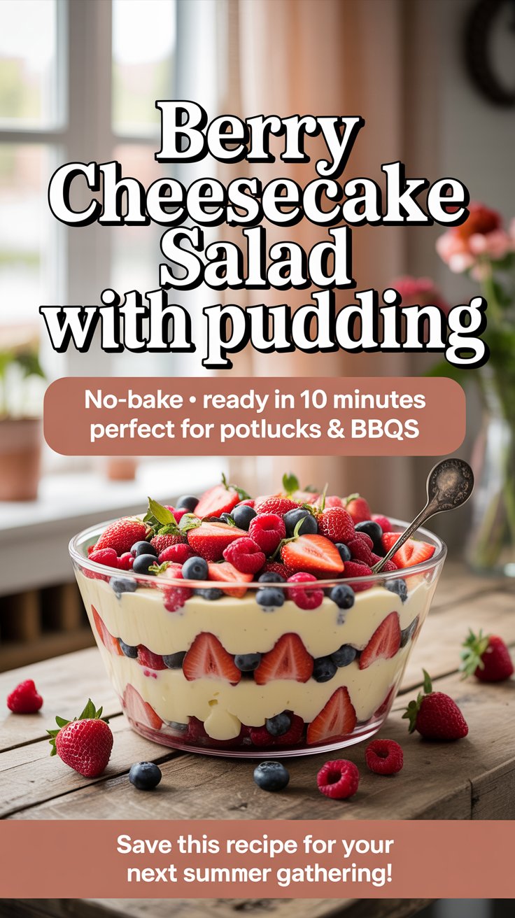 berry cheesecake salad with pudding