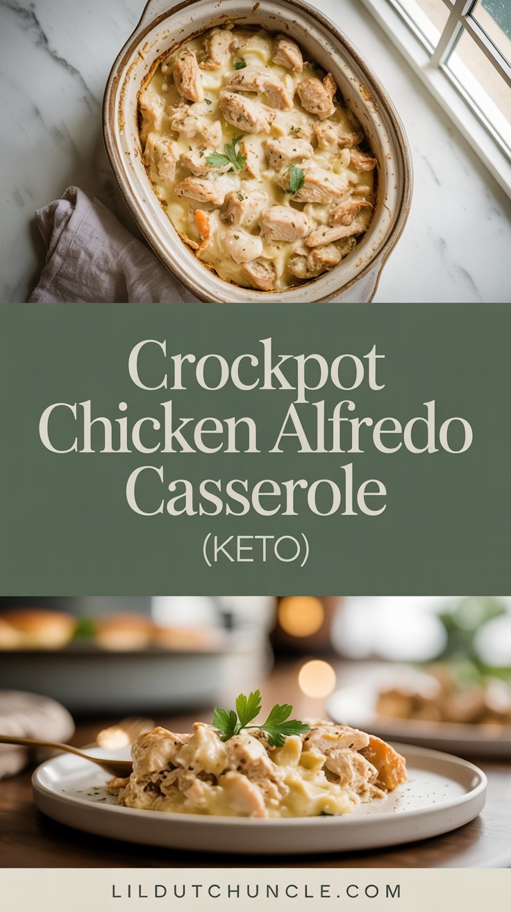crockpot chicken alfredo casserole (keto)