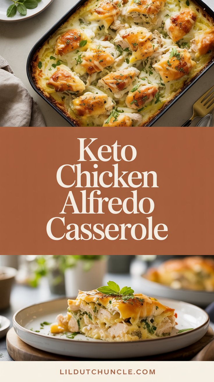 Keto Chicken Alfredo Casserole