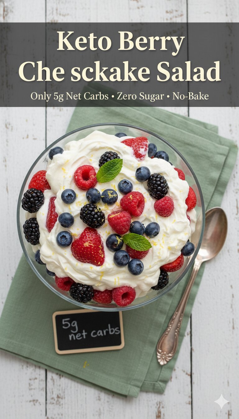keto summer berry cheesecake salad