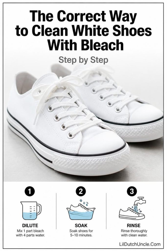 how to clean white shoes with bleach