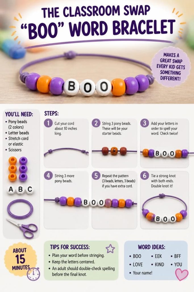 The Classroom Swap "BOO" Word Bracelet