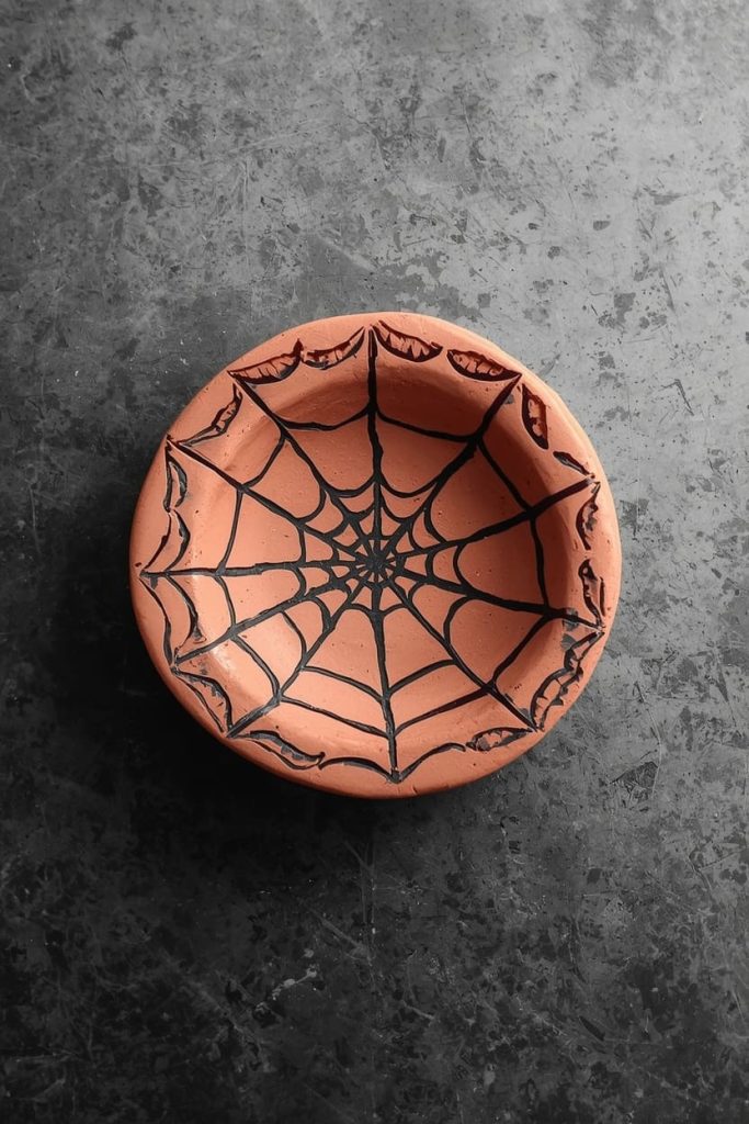 Clay Trinket Dish with a Spooky Rim