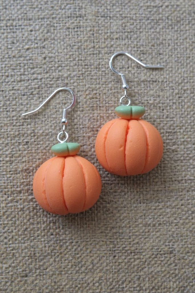 Polymer Clay Mini Pumpkin Earrings